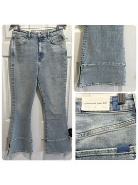NWT 7 For all Mankind Ultra High Rise Skinny Boot Jeans with Split Hem Size 31